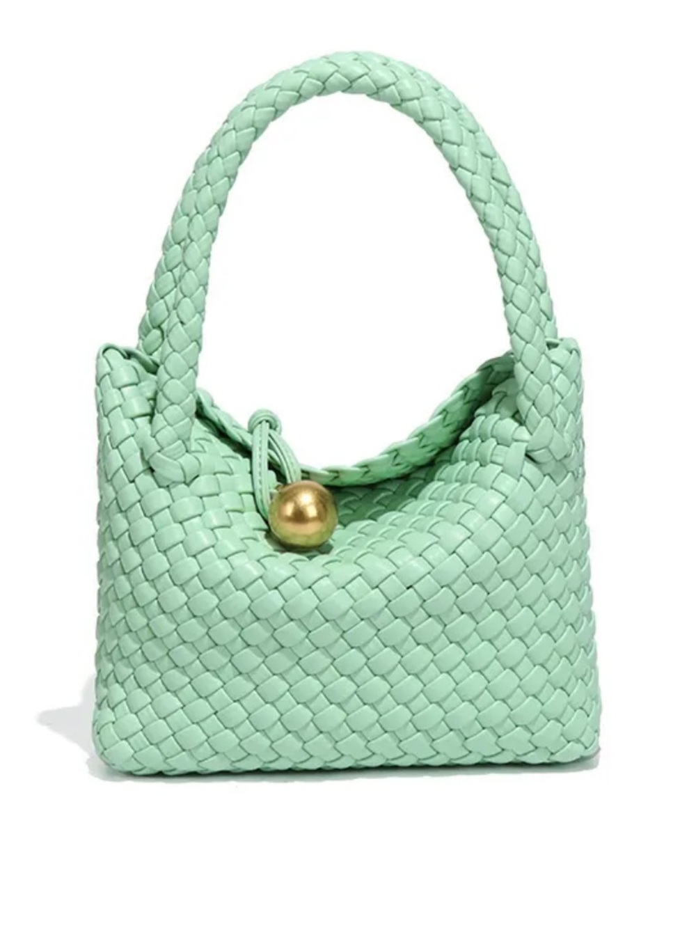 💚🩵 Mint Woven Leather Top-Handle Bag NWOT